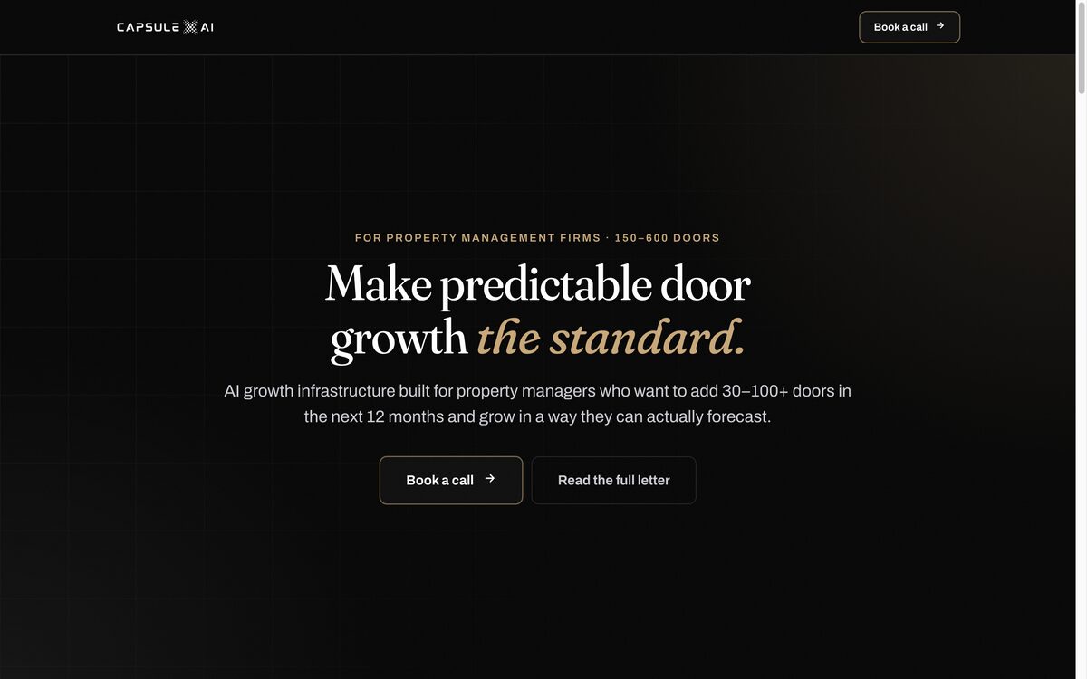 The Capsule AI homepage